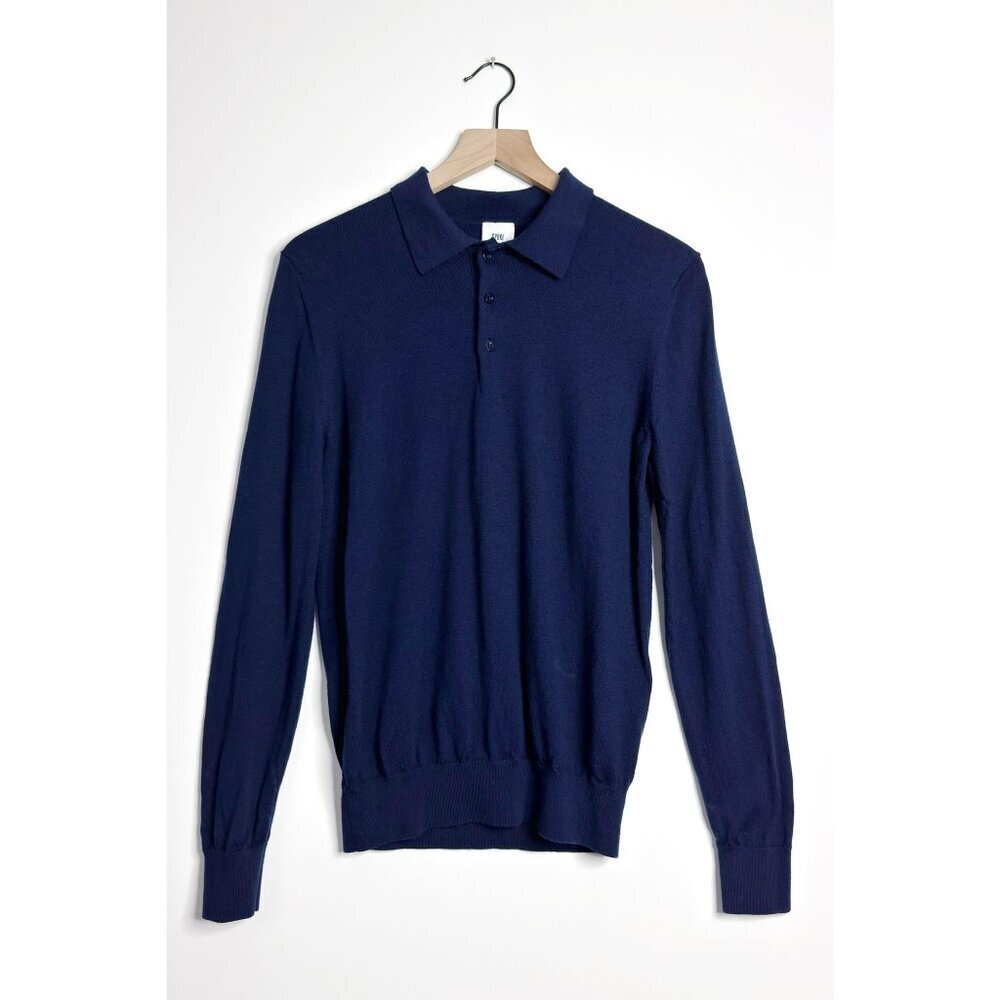 SPOKE Mens Merino Polo Shirt Navy